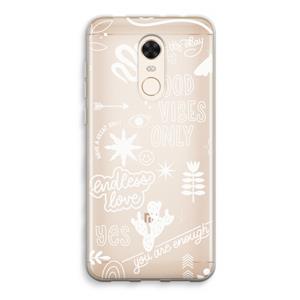 CaseCompany Good vibes: Xiaomi Redmi 5 Transparant Hoesje