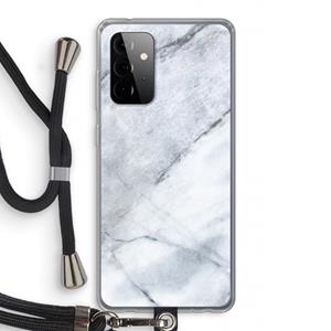 CaseCompany Witte marmer: Samsung Galaxy A72 5G Transparant Hoesje met koord