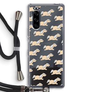 CaseCompany Ponys: Sony Xperia 5 Transparant Hoesje met koord