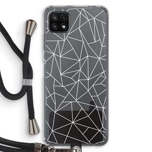 CaseCompany Geometrische lijnen wit: Samsung Galaxy A22 5G Transparant Hoesje met koord