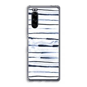 CaseCompany Ink Stripes: Sony Xperia 5 Transparant Hoesje