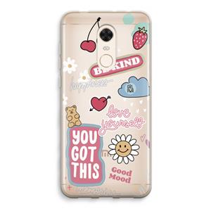CaseCompany Positivity: Xiaomi Redmi 5 Transparant Hoesje