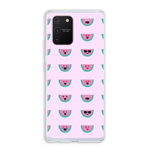 CaseCompany Smiley watermeloenprint: Samsung Galaxy S10 Lite Transparant Hoesje