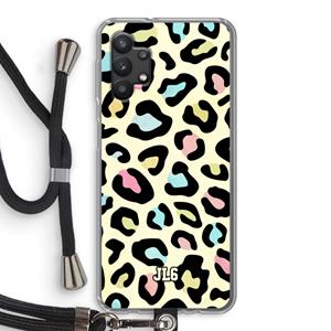 CaseCompany Leopard pattern: Samsung Galaxy A32 5G Transparant Hoesje met koord