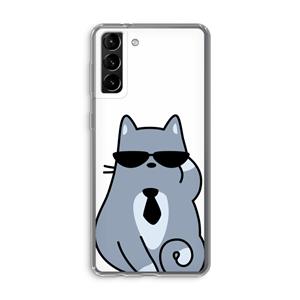 CaseCompany Cool cat: Samsung Galaxy S21 Plus Transparant Hoesje