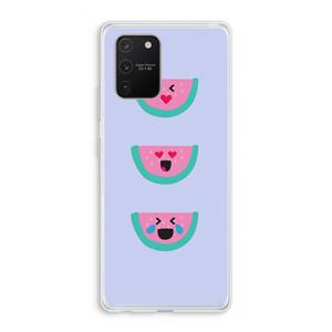 CaseCompany Smiley watermeloen: Samsung Galaxy S10 Lite Transparant Hoesje