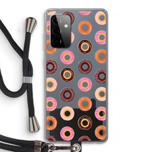 CaseCompany Donuts: Samsung Galaxy A72 5G Transparant Hoesje met koord