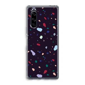 CaseCompany Dark Rounded Terrazzo: Sony Xperia 5 Transparant Hoesje