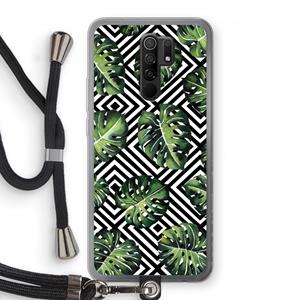 CaseCompany Geometrische jungle: Xiaomi Redmi 9 Transparant Hoesje met koord