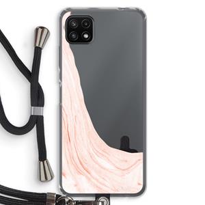 CaseCompany Peach bath: Samsung Galaxy A22 5G Transparant Hoesje met koord