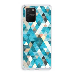 CaseCompany Gekleurde driehoekjes blauw: Samsung Galaxy S10 Lite Transparant Hoesje