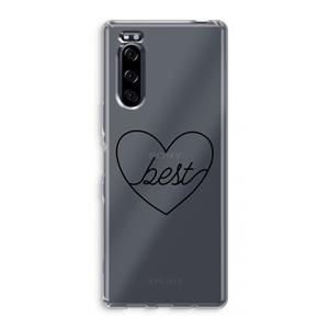 CaseCompany Best heart black: Sony Xperia 5 Transparant Hoesje