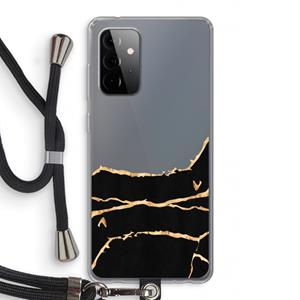 CaseCompany Gouden marmer: Samsung Galaxy A72 5G Transparant Hoesje met koord