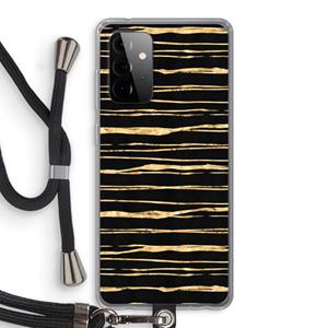 CaseCompany Gouden strepen: Samsung Galaxy A72 5G Transparant Hoesje met koord