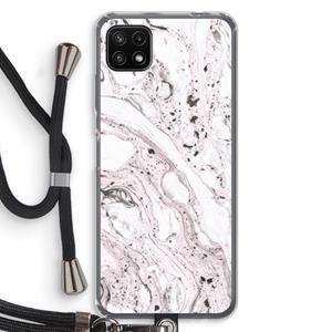 CaseCompany Mengelmoes: Samsung Galaxy A22 5G Transparant Hoesje met koord