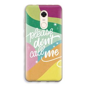 CaseCompany Don't call: Xiaomi Redmi 5 Transparant Hoesje