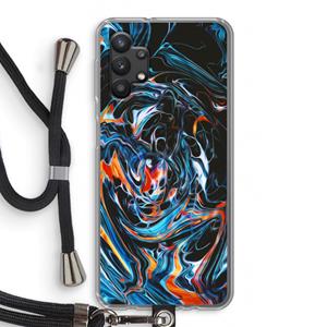 CaseCompany Black Unicorn: Samsung Galaxy A32 5G Transparant Hoesje met koord