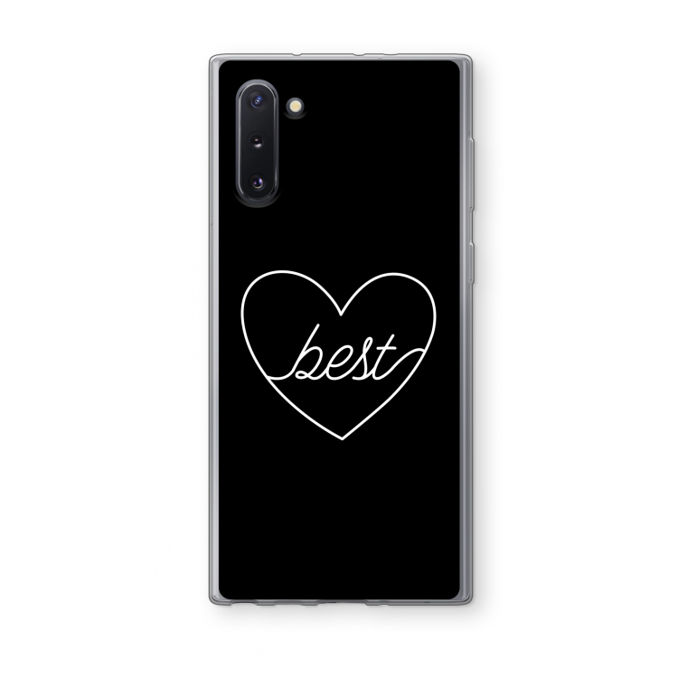 CaseCompany Best heart black: Samsung Galaxy Note 10 Transparant Hoesje