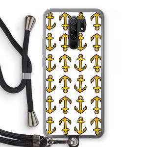 CaseCompany Musketon Anchor: Xiaomi Redmi 9 Transparant Hoesje met koord