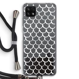 CaseCompany Dakpannetjes: Samsung Galaxy A22 5G Transparant Hoesje met koord