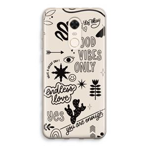 CaseCompany Good vibes: Xiaomi Redmi 5 Transparant Hoesje