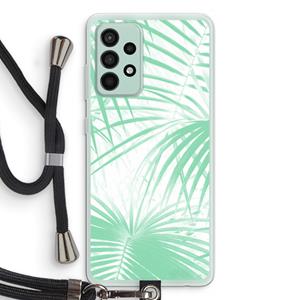 CaseCompany Palmbladeren: Samsung Galaxy A52s 5G Transparant Hoesje met koord