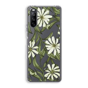 CaseCompany Wit bloemenpatroon: Sony Xperia 10 III Transparant Hoesje