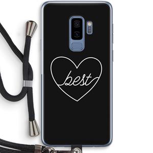 CaseCompany Best heart black: Samsung Galaxy S9 Plus Transparant Hoesje met koord