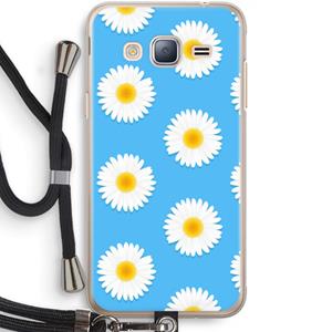 CaseCompany Margrietjes: Samsung Galaxy J3 (2016) Transparant Hoesje met koord