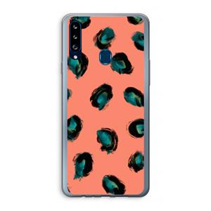 CaseCompany Pink Cheetah: Samsung Galaxy A20s Transparant Hoesje