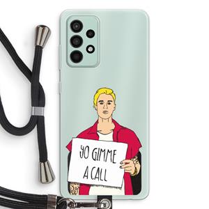 CaseCompany Gimme a call: Samsung Galaxy A52s 5G Transparant Hoesje met koord