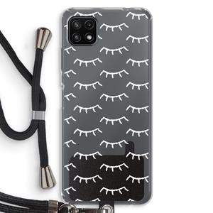 CaseCompany Wimpers: Samsung Galaxy A22 5G Transparant Hoesje met koord