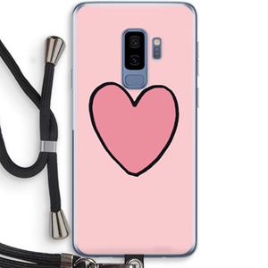 CaseCompany Hartje: Samsung Galaxy S9 Plus Transparant Hoesje met koord