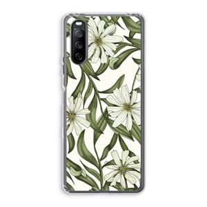 CaseCompany Wit bloemenpatroon: Sony Xperia 10 III Transparant Hoesje