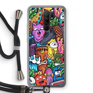 CaseCompany Vexx Mixtape: Xiaomi Redmi 9 Transparant Hoesje met koord