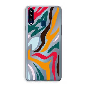 CaseCompany Colored Zebra: Samsung Galaxy A20s Transparant Hoesje