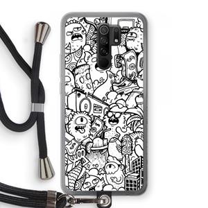 CaseCompany Vexx City #2: Xiaomi Redmi 9 Transparant Hoesje met koord