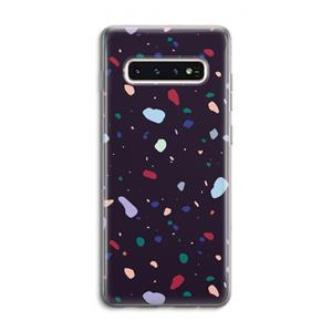 CaseCompany Dark Rounded Terrazzo: Samsung Galaxy S10 4G Transparant Hoesje
