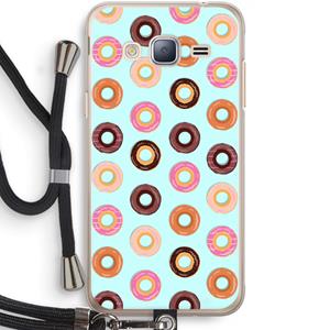 CaseCompany Donuts: Samsung Galaxy J3 (2016) Transparant Hoesje met koord