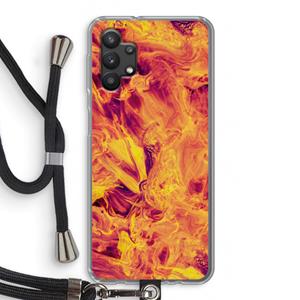 CaseCompany Eternal Fire: Samsung Galaxy A32 5G Transparant Hoesje met koord