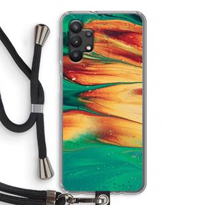 CaseCompany Green Inferno: Samsung Galaxy A32 5G Transparant Hoesje met koord