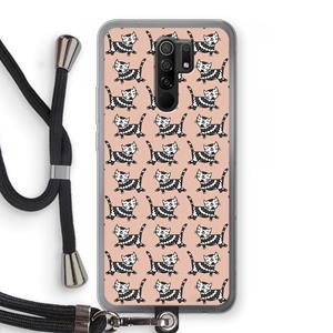 CaseCompany Zwarte poes: Xiaomi Redmi 9 Transparant Hoesje met koord