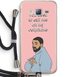 CaseCompany Hotline bling: Samsung Galaxy J3 (2016) Transparant Hoesje met koord