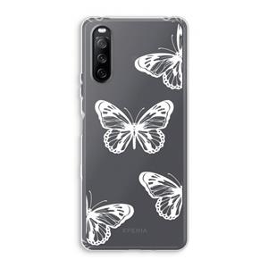 CaseCompany White butterfly: Sony Xperia 10 III Transparant Hoesje