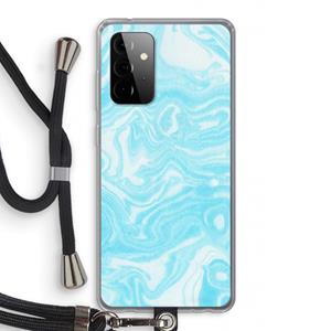 CaseCompany Waterverf blauw: Samsung Galaxy A72 5G Transparant Hoesje met koord