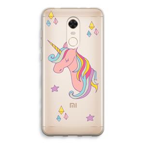 CaseCompany Roze eenhoorn: Xiaomi Redmi 5 Transparant Hoesje
