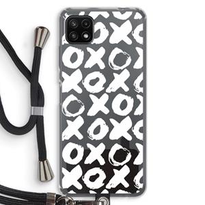 CaseCompany XOXO: Samsung Galaxy A22 5G Transparant Hoesje met koord