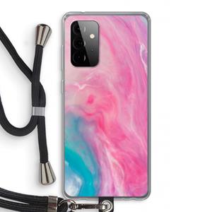 CaseCompany Roze explosie: Samsung Galaxy A72 5G Transparant Hoesje met koord
