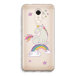 CaseCompany Regenboog eenhoorn: Xiaomi Redmi 5 Transparant Hoesje