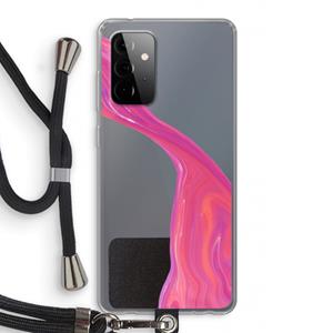 CaseCompany Paarse stroom: Samsung Galaxy A72 5G Transparant Hoesje met koord
